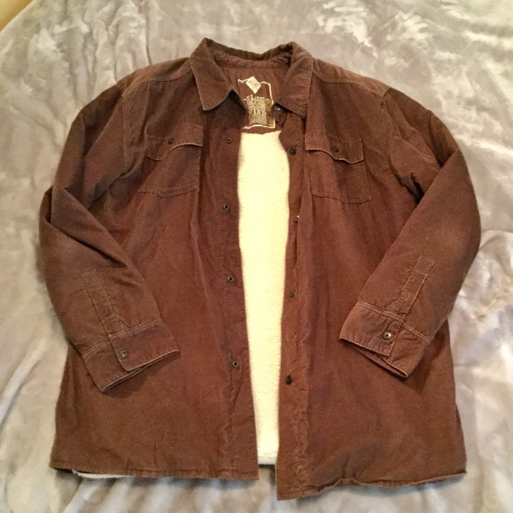 PRANA FLEECE LINED SHIRT JACKET.
